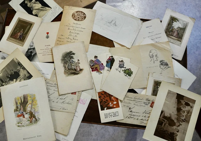 21 Menus Restaurant Viel 1909-1925  + 7 Documents 2 Photos 2 Dessins Originaux