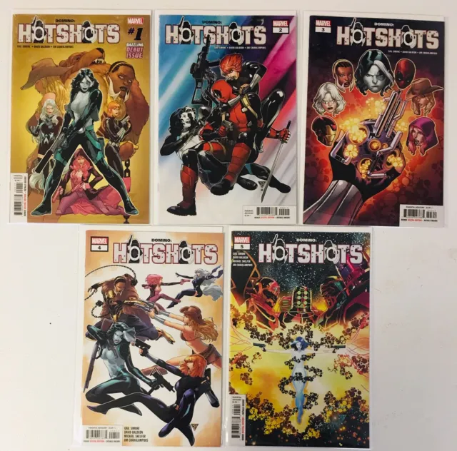 Domino: Hotshots #1-5 (2019) Black Widow, Deadpool, Iron Man, Simone, Marvel, Nm