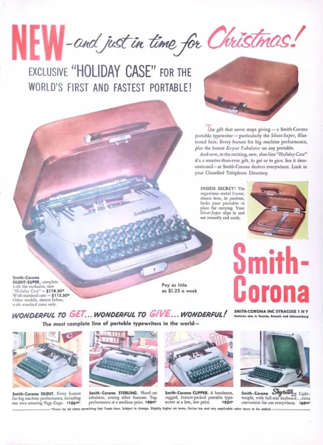 Vintage Magazine Ad Ephemera - Smith-Corona Typewriters