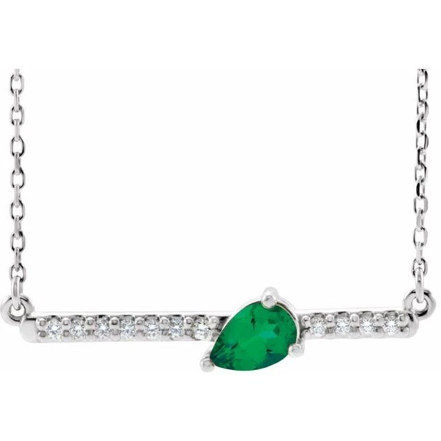 Collier En Or 14K Avec Diamants Ronds Et Émeraudes Naturelles - 11.13 Cts - Jisha - Neuf Avec étiquettes