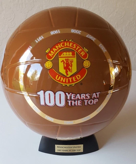 Assiette Commémorative Manchester United – 100 Ans Au Sommet – Danbury Mint – Bord Or 22 Carats