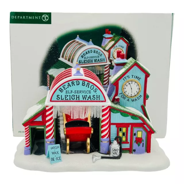 Department 56 Beard Bros Sleigh Wash North Pole Series 56740 IN BOX