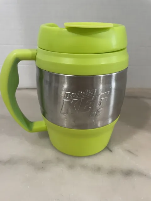 BUBBA KEG 52oz Insulated Travel Mug Green Lid Flip Flop Stainless Steel Handle