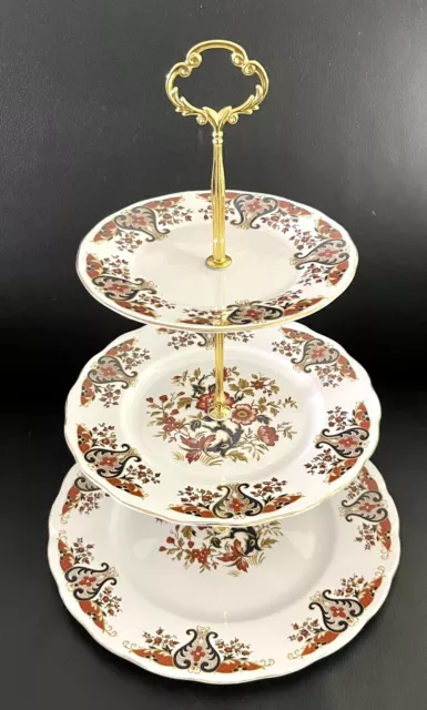 Vintage Colclough Royale English Bone China Large 3-tiered Cake Stand