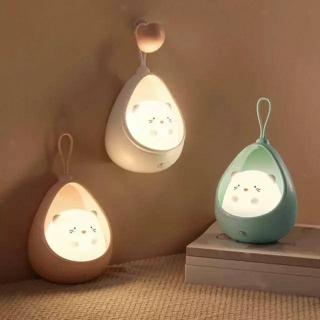 Cute Cat Night Light with Sensor USB Rechargeable Silicone Kids Baby Night Light