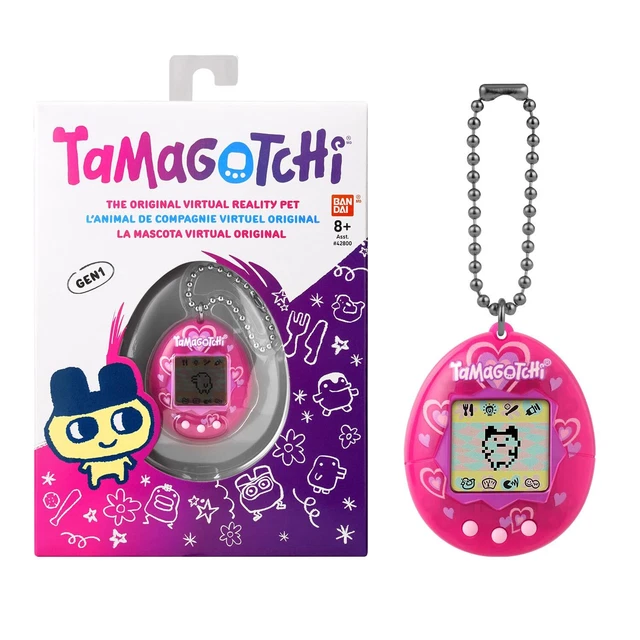 Original Tamagotchi Pink Glitter Shell Digital Virtual Pet Bandai #42882 BAI-R4