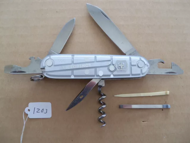 Victorinox Spartan Swiss Army Pocket Knife - SilverTech - Corkscrew - Very Good