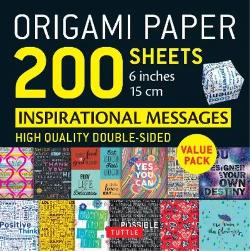 Tuttle Studio Origami Paper 200 sheets Inspirational Messages 6" (15  (Notebook)