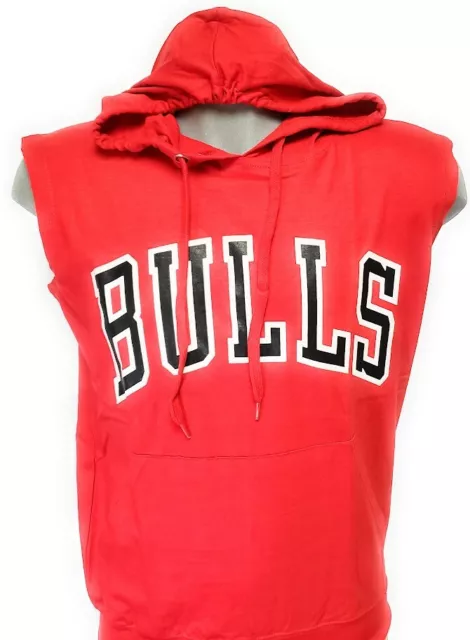 MENS FANATICS CHICAGO Bulls Cotton Jersey Muscle Hoodie NBA Tee T Shirt ...