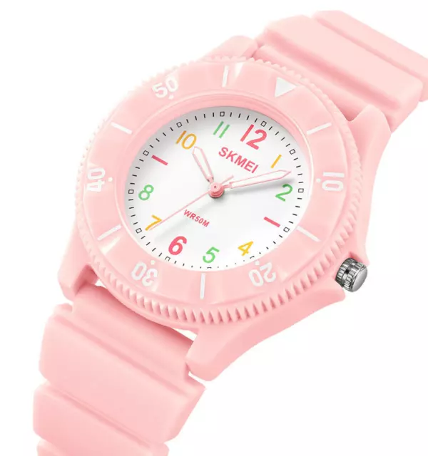 SKMEI 5atm Waterproof Kids Children Watches Boys Girls Sports Quartz Wristwatch 3