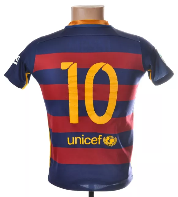 Barcelona 2015/2016 Home Football Shirt Jersey Nike Size M Boys #10 Messi