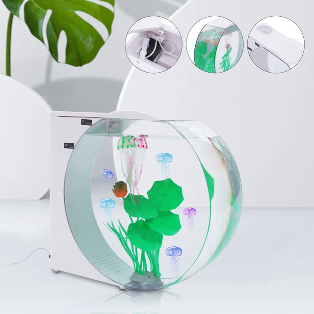 10L/2.6Gallon Aquarium Tank, Stand, Filter & Accessories 10 Color Light Effects