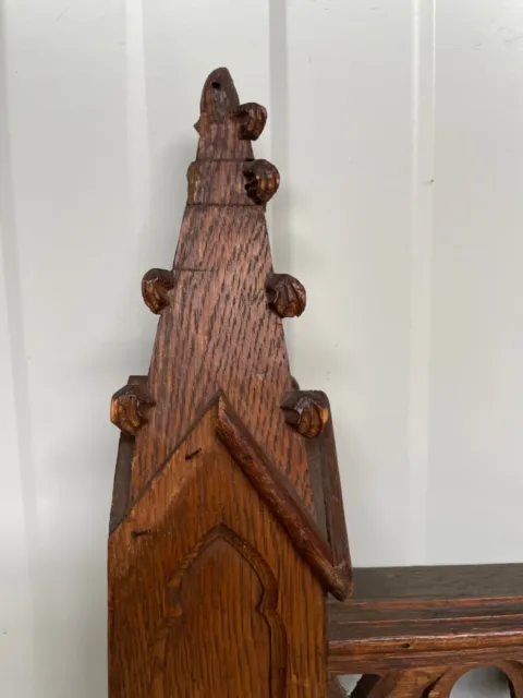 A Beautiful French Architectural Gothic revival church Crown/finial carved oak 2 3
