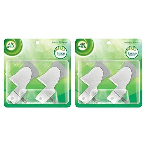 Air Wick Scented Oil Warmer Plugin Air Freshener, White, 2 Ct (Pack of 2)