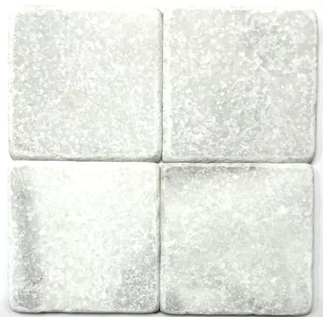 Carrara White 4x4 Tumbled Marble Tile Backsplash Floor Wall (Sold by the piece)