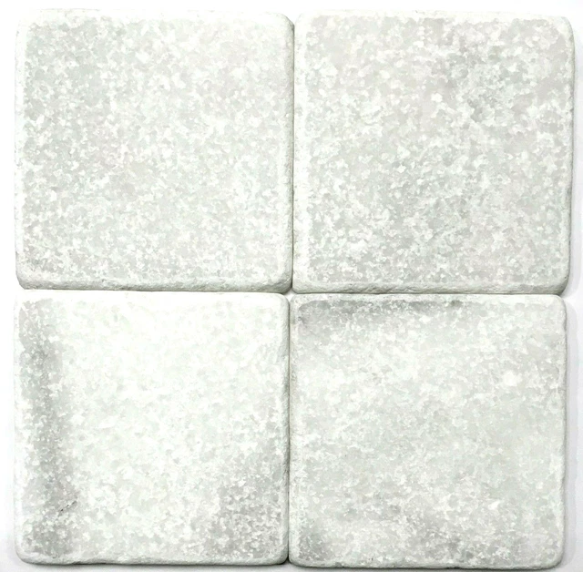 Carrara White 4x4 Tumbled Marble Tile Backsplash Floor Wall (Sold by the piece)