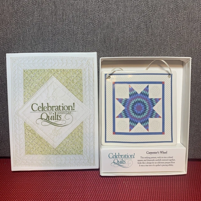 Celebration Of American Quilts Tile LONE STAR Hill Design Ornament 1992 She Shed
