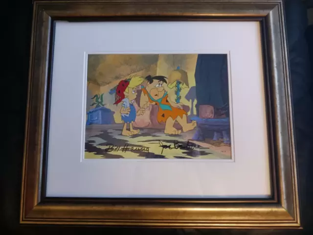 Flintstones-Bamm Bamm / Fred -Original Production Cel Signed By Hanna + Barbera