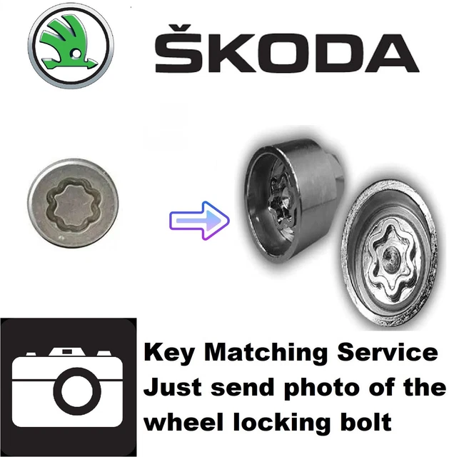 SKODA SECURITY MASTER Locking Lock Wheel Nut Key Car Bolt Matching