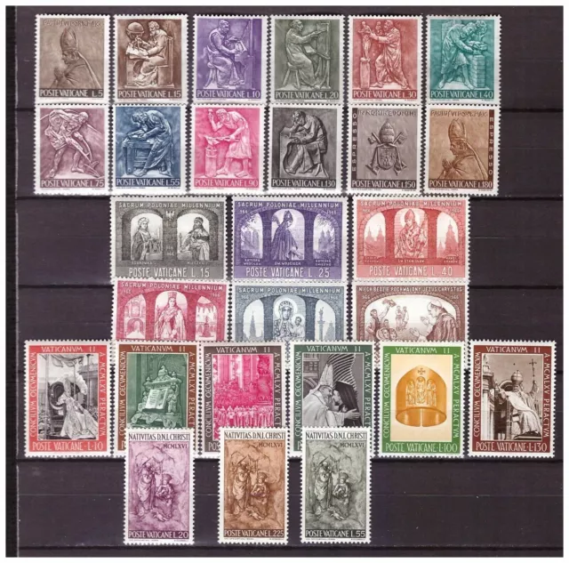 S15530 Vatican MNH 1966 Complete Year Set 27v