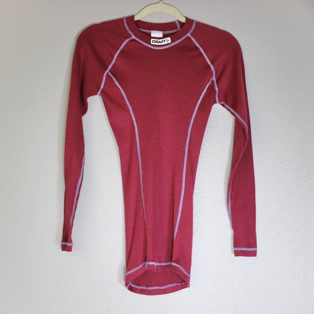 Craft L1 Ventilation Base Layer Long Sleeve Shirt Hot Pink Stretchy Knit Size S