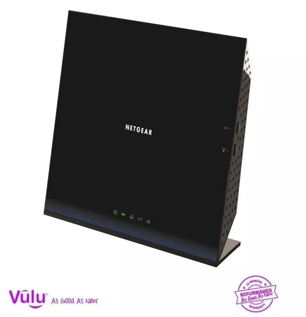 Netgear D6200 Black Wireless WiFi Modem Router AC1200 Dual Band Gigabit + PSU