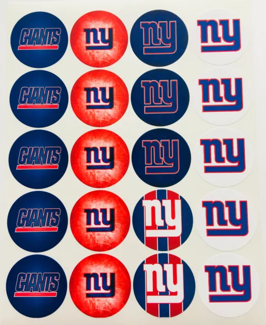 SET of 40- 2" NEW YORK GIANTS ADHESIVE STICKERS