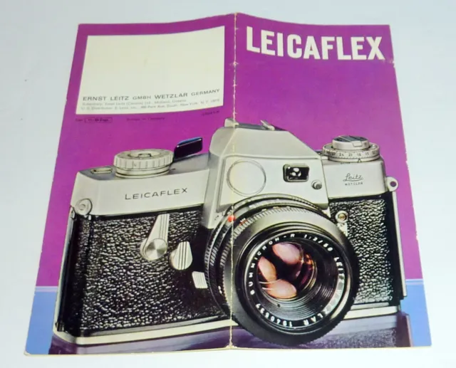 Leicaflex Camera Brochure  Leica Reflex Camera 1958  Excellent Condition  CPICS