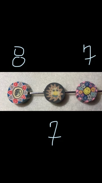 Fimo Clay Polymer Coin Beads 22ct 7x sun 8x moon 7x smile face 