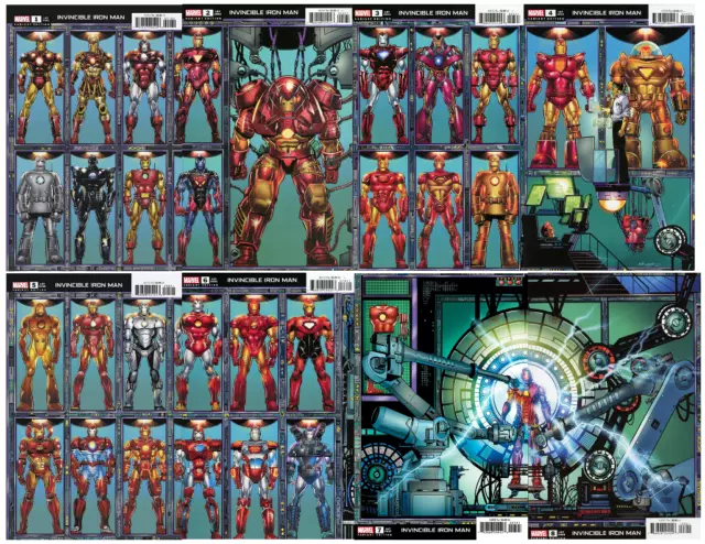 Invincible Iron Man #1 2 3 4 5 6 7 8 10 Layton CONNECTING Cover SET Lot 2023 NM