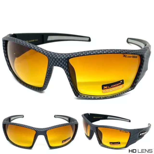 Sport Enveloppant Jour Ou Nuit Conduite Vision HD Lunettes de Soleil Ambre Haut