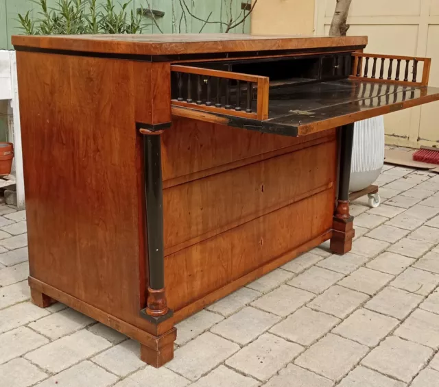 Biedermeier Kommode, Schreibkommode, Sekretär um 1820 Nussbaum