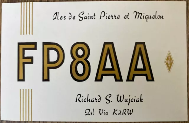 QSL Card Iles de Saint Pierre et Miquelon Richard S. Wujciak FP8AA 1979 Postcard