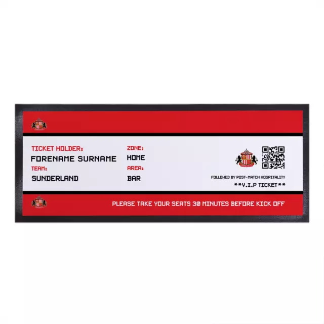Sunderland AFC Officially Licensed - Ticket - Personalised Bar Runner