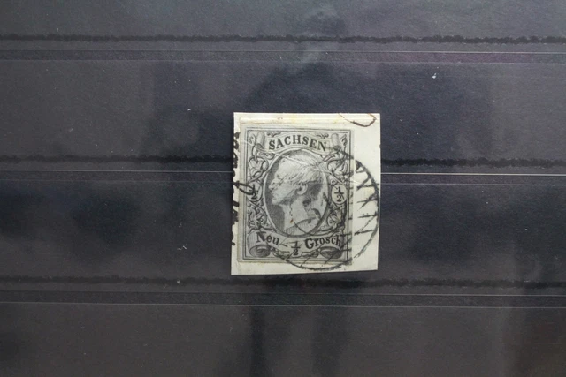 Altdeutschland Sachsen 8 gestempelt mit Nummernstempel #SQ524