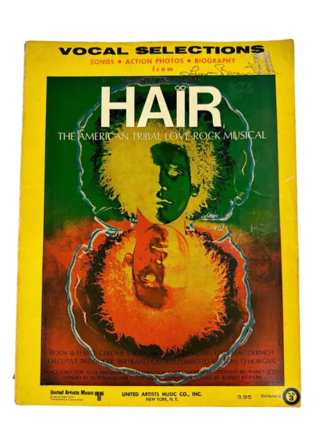 Vocal Selections From Hair Music Book Sheet AMERICAN TRIBAL LOVE ROCK MUSICAL