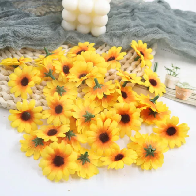 20Pcs Daisy Sunflower Artificial Flowers Head For Wedding Party Home DecoraI4LN