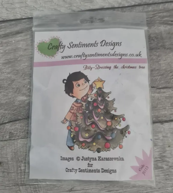 Christmas Tree Rubber Stamp Craft Sentiments Designs Unmounted