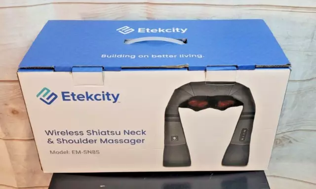 ETEKCITY Cordless Neck & Back Massager for Pain Relief Deep Tissue  Shiatsu HEAT