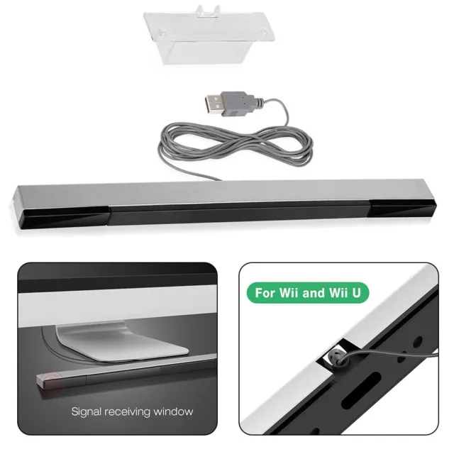Capteur de mouvement infrarouge filaire avec capteur compatible avec la Wii/ Wii U La barre de détecteur filaire comprend un support qui permet de  monter facilement le récepteur au-dessus : : Jeux vidéo
