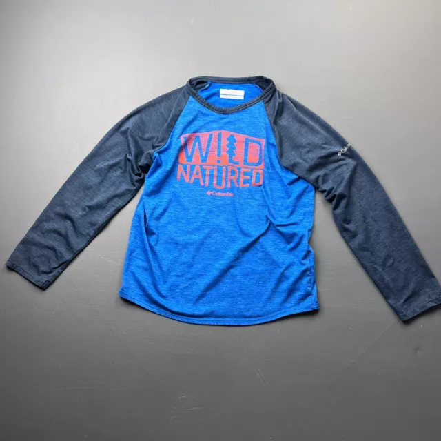 Columbia Blue Shirt Boys Small 8, Wild Nature Long Sleeve Performance Outdoor