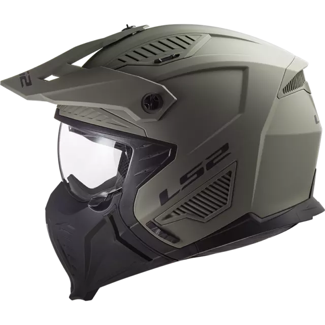 Ls2 Of606 Sand Drifter Devor Modular Open Face Motorbike Helmet  Free Dark Visor
