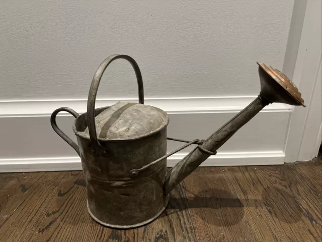 Antique Watering Can Galvanized Zinc & Copper Rustic