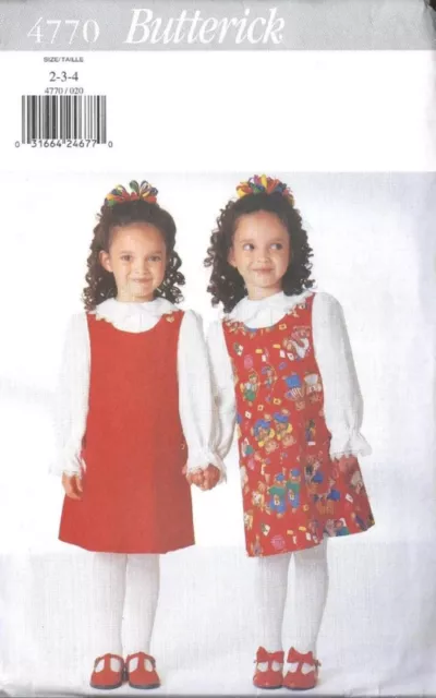 4770 UNCUT Vintage Butterick SEWING Pattern Girls Jumper Blouse OOP FF NEW SEW