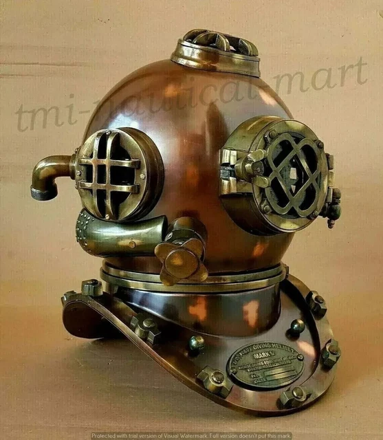 Scuba Diving Divers Helmet U.S Navy Mark V Solid Steel Original Antique 18 Scuba Diving Divers Helmet U.S Navy Mark V Solid Steel Original Antique 18