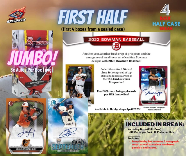 CLEVELAND GUARDIANS 2023 MLB BOWMAN BASEBALL JUMBO 4 BOX HALF CASE