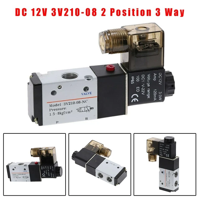 Elettrovalvola Pneumatica 110*65*22mm 15-0 8 MPa DC 12V Metallo+Plastica