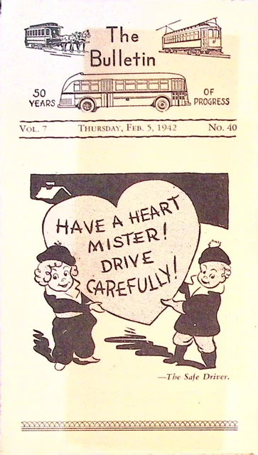 Reading Street Railway Company Bulletin 1942