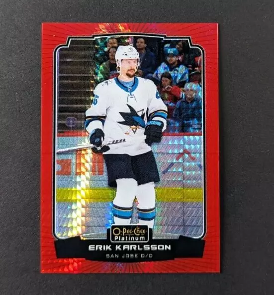 2022-23 O-Pee-Chee Platinum Hockey #154 Erik Karlsson Red Prism /199 Sharks