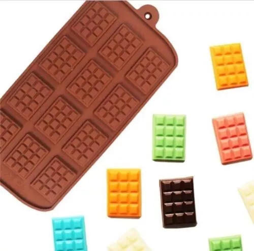 Mini Chocolate Bars Slab Silicone Fondant Mould Cake Decorating Snap Mold Bar 3D